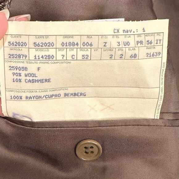 Ermenegildo Zegna Brown houndstooth Preppy Wool Cashmere Sportcoat Blazer Sz 52 - Picture 8 of 9